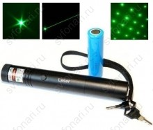 Зеленые лазерные указки - Зеленая лазерная указка серии 303 POWER 1000 mW + насадка ЗВЕЗДНОЕ НЕБО